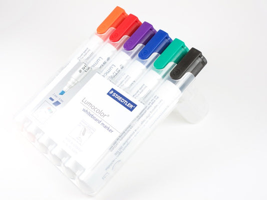 Lumocolor Chisel Whiteboard Marker 6 Color Set