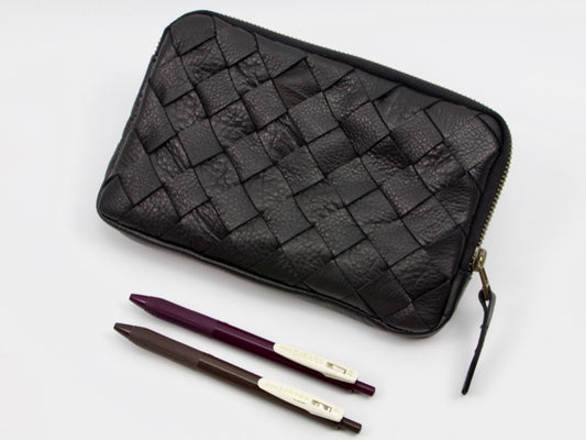 milloo Chloe Handwoven Clutch Black